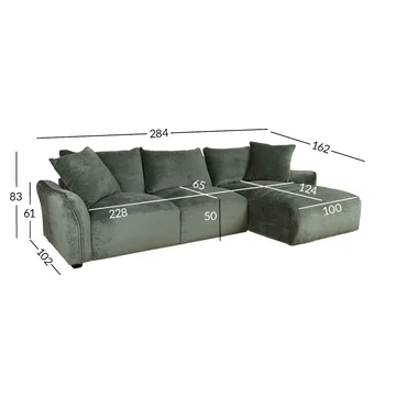 Hörnsoffa Denvi Höger - mintgrön - Möbler - Soffa - Divansoffor & schäslongsoffa