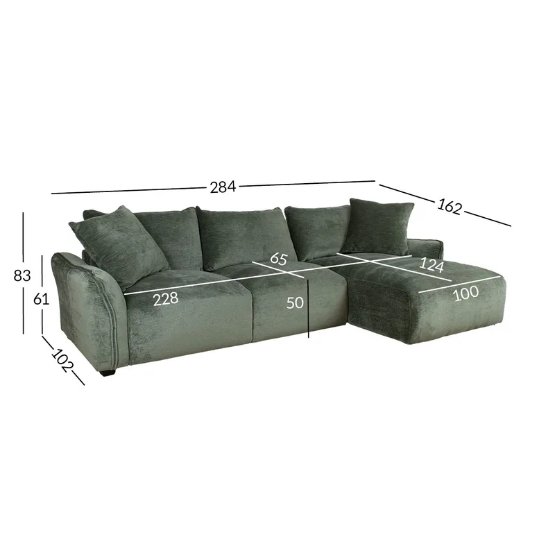 Hörnsoffa Denvi Höger - mintgrön - Möbler - Soffa - Divansoffor & schäslongsoffa