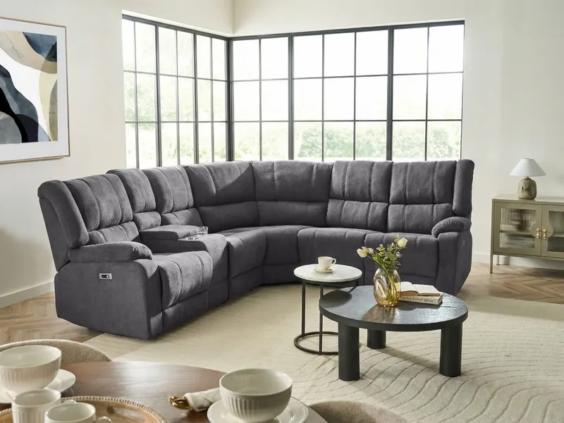 Hörnsoffa Elektrisk Rokke - Mörkgrå - Möbler - Soffa - Biosoffa & reclinersoffa