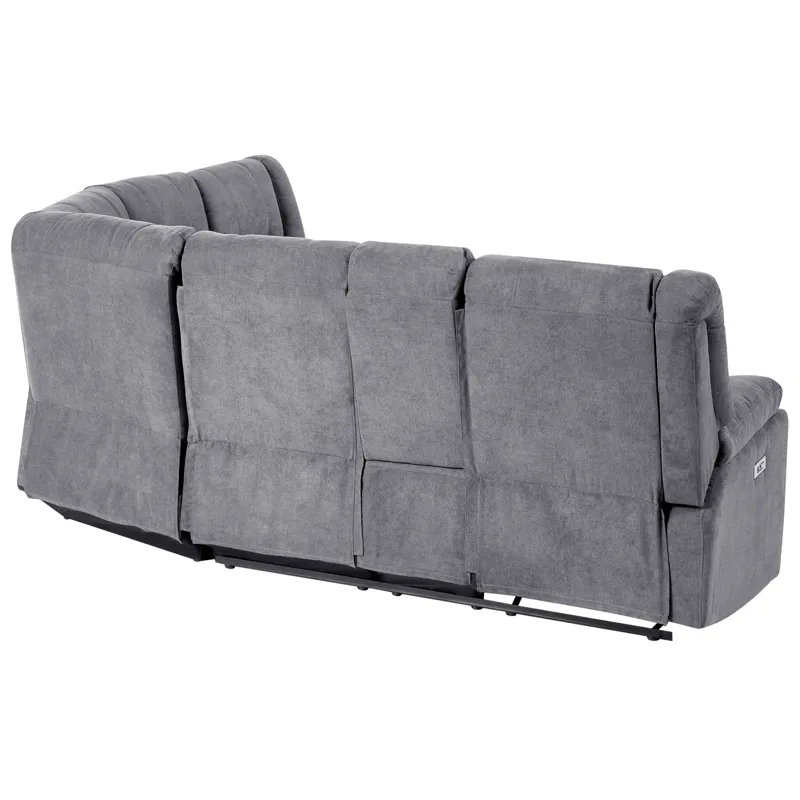 Hörnsoffa Elektrisk Rokke - Mörkgrå - Möbler - Soffa - Biosoffa & reclinersoffa