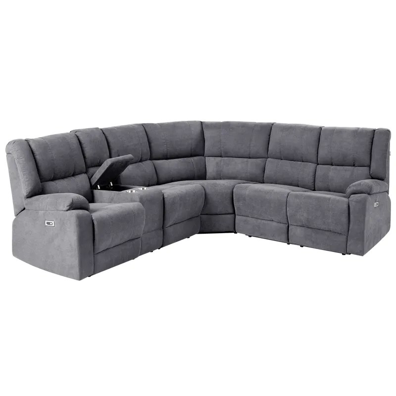 Hörnsoffa Elektrisk Rokke - M örkgrå - Möbler - Soffa - Biosoffa & reclinersoffa