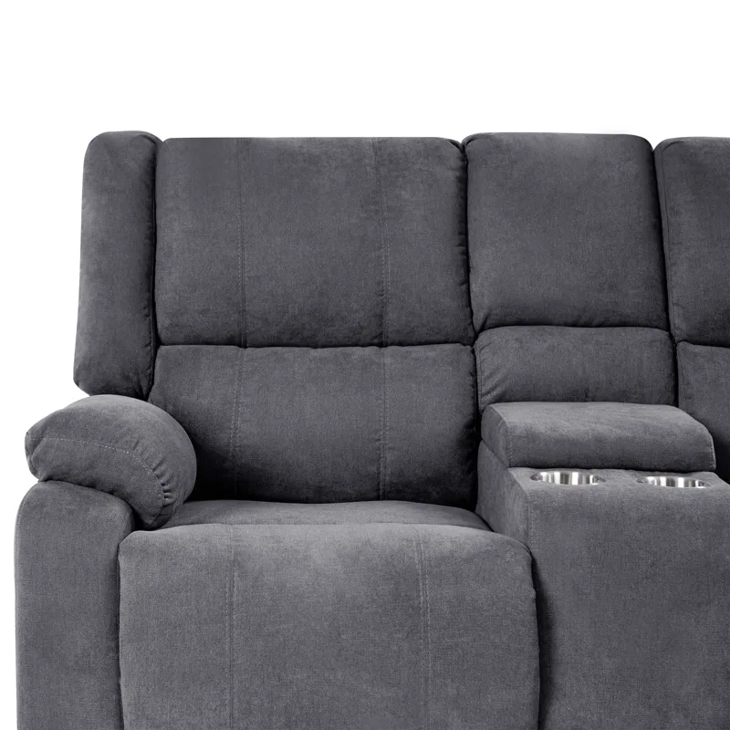 Hörnsoffa Elektrisk Rokke - Mörkgrå - Möbler - Soffa - Biosoffa & reclinersoffa