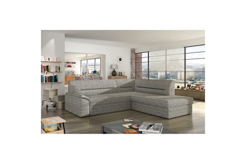 Hörnsoffa Eltap Elano 255x212x90 cm - Berlin 01, Grå, Höger - Möbler - Soffa - Bäddsoffa