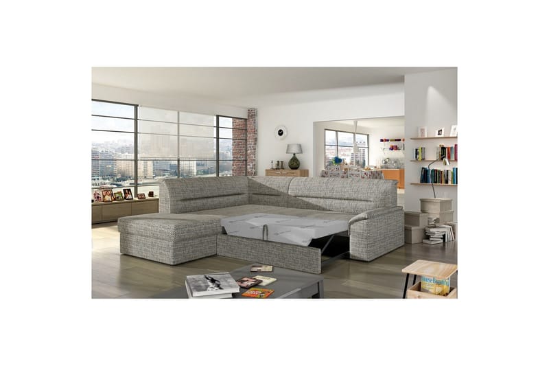 Hörnsoffa Eltap Elano 255x212x90 cm - Berlin 01, Grå, Vänster - Möbler - Soffa - Bäddsoffa