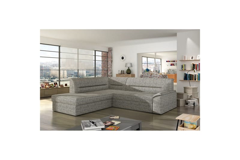 Hörnsoffa Eltap Elano 255x212x90 cm - Berlin 01, Grå, Vänster - Möbler - Soffa - Bäddsoffa