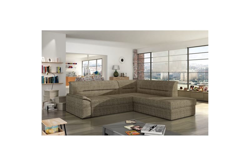 Hörnsoffa Eltap Elano 255x212x90 cm - Berlin 03, Beige, Höger - Möbler - Soffa - Bäddsoffa