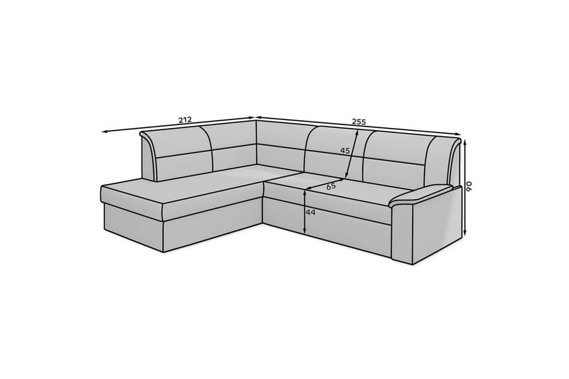 Hörnsoffa Eltap Elano 255x212x90 cm - Soft 66, Vänster - Möbler - Soffa - Bäddsoffa