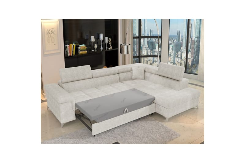 Hörnsoffa Eltap Eridano 275x202x88 cm - Amore 01, Vit, Höger - Möbler - Soffa - Bäddsoffa