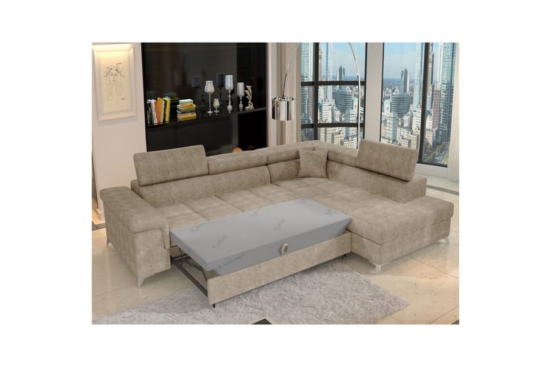 Hörnsoffa Eltap Eridano 275x202x88 cm - Amore 18, Beige, Höger - Möbler - Soffa - Bäddsoffa