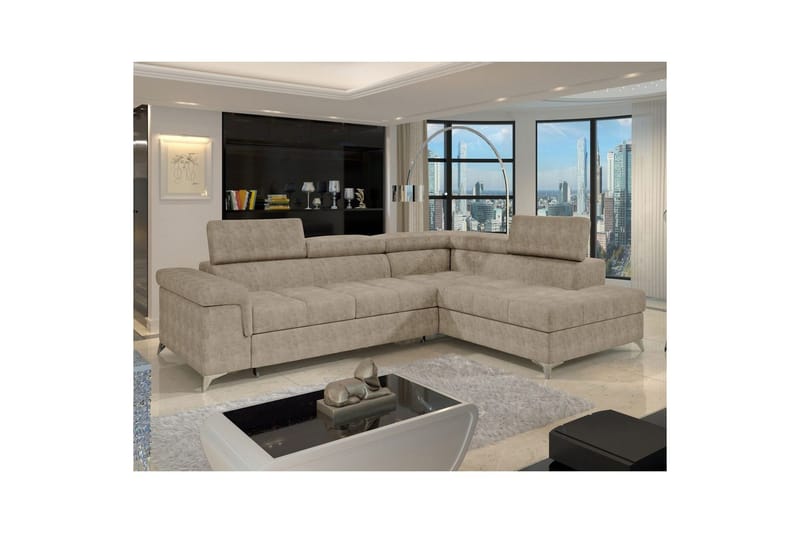 Hörnsoffa Eltap Eridano 275x202x88 cm - Amore 18, Beige, Höger - Möbler - Soffa - Bäddsoffa