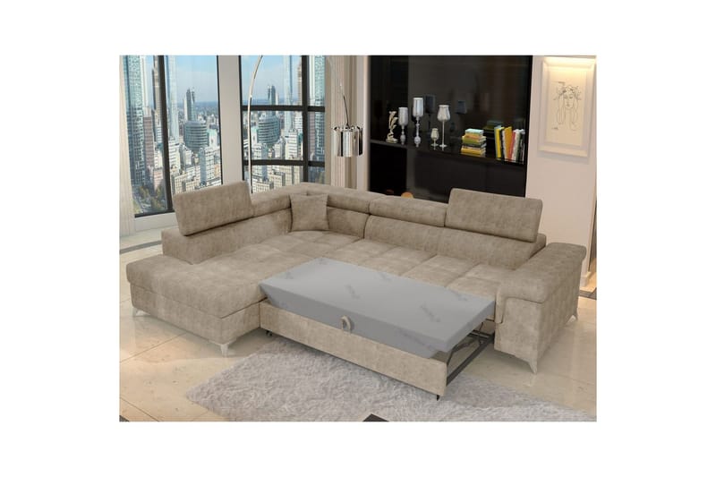 Hörnsoffa Eltap Eridano 275x202x88 cm - Amore 18, Beige, Vänster - Möbler - Soffa - Bäddsoffa
