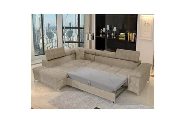 Hörnsoffa Eltap Eridano 275x202x88 cm - Amore 18, Beige, Vänster - Möbler - Soffa - Bäddsoffa