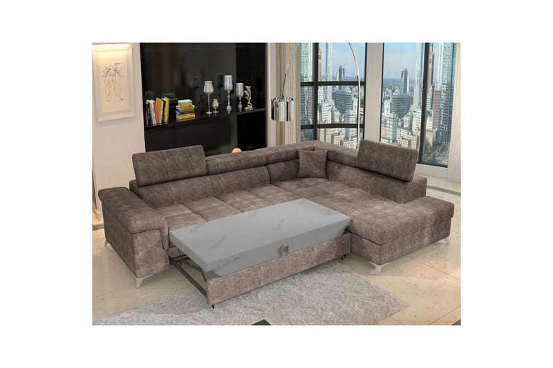 Hörnsoffa Eltap Eridano 275x202x88 cm - Amore 20, Mörk Beige, Höger - Möbler - Soffa - Bäddsoffa