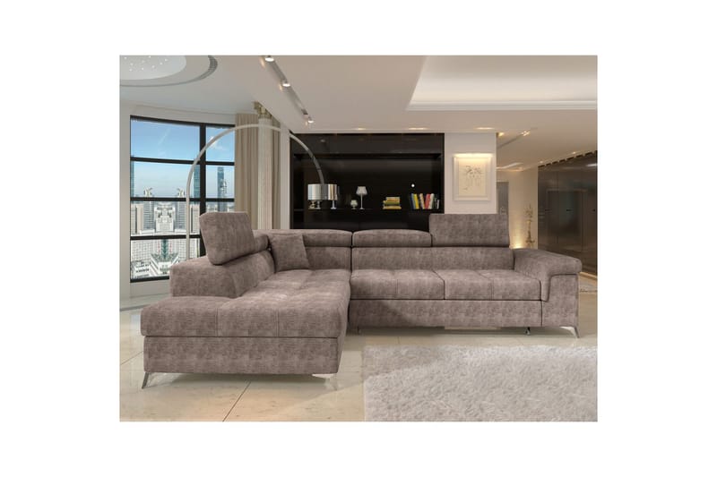 Hörnsoffa Eltap Eridano 275x202x88 cm - Amore 20, Mörk Beige, Vänster - Möbler - Soffa - Bäddsoffa