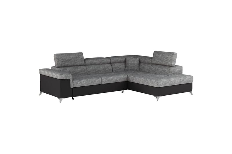 Hörnsoffa Eltap Eridano 275x202x88 cm - Berlin 01, Mjuk 11, Grå, Svart, Höger - Möbler - Soffa - Bäddsoffa