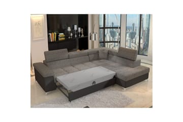 Hörnsoffa Eltap Eridano 275x202x88 cm - Berlin 01, Mjuk 11, Grå, Svart, Höger - Möbler - Soffa - Bäddsoffa