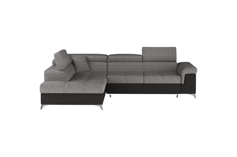 Hörnsoffa Eltap Eridano 275x202x88 cm - Berlin 01, Mjuk 11, Grå, Svart, Vänster - Möbler - Soffa - Bäddsoffa