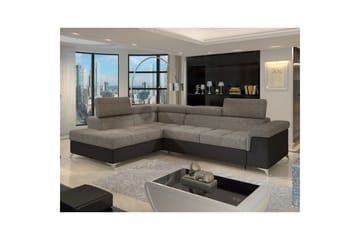 Hörnsoffa Eltap Eridano 275x202x88 cm - Berlin 01, Mjuk 11, Grå, Svart, Vänster - Möbler - Soffa - Bäddsoffa