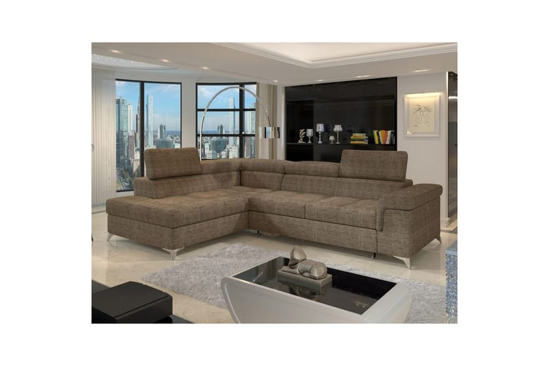 Hörnsoffa Eltap Eridano 275x202x88 cm - Berlin 03, Beige, Vänster - Möbler - Soffa - Bäddsoffa