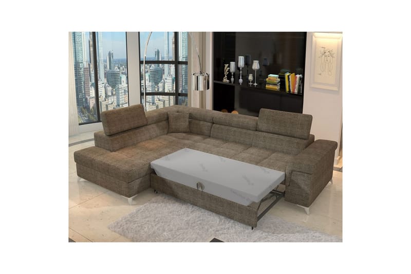 Hörnsoffa Eltap Eridano 275x202x88 cm - Berlin 03, Beige, Vänster - Möbler - Soffa - Bäddsoffa