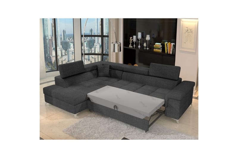 Hörnsoffa Eltap Eridano 275x202x88 cm - Inari 96, Mörkgrå, Vänster - Möbler - Soffa - Bäddsoffa