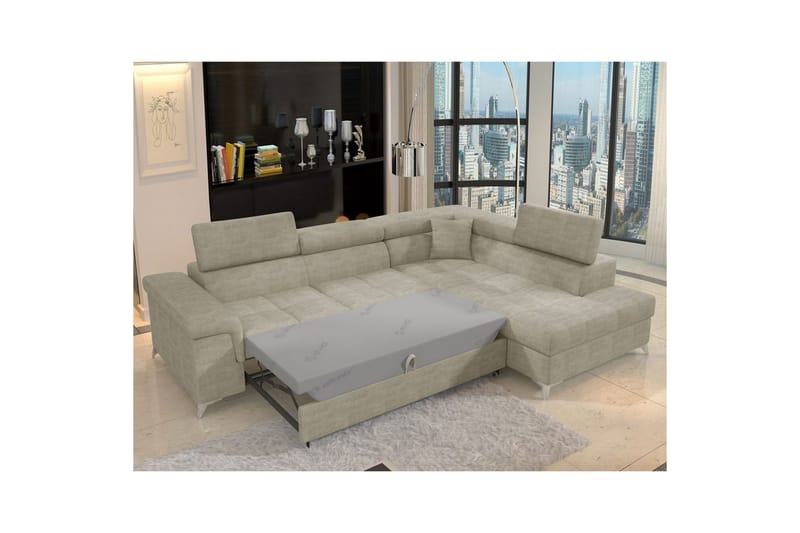 Hörnsoffa Eltap Eridano 275x202x88 cm - Manhattan 20, Mörkbeige, Höger - Möbler - Soffa - Bäddsoffa