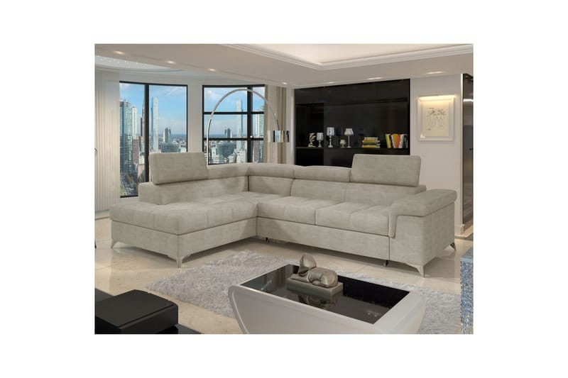 Hörnsoffa Eltap Eridano 275x202x88 cm - Manhattan 20, Mörkbeige, Vänster - Möbler - Soffa - Bäddsoffa