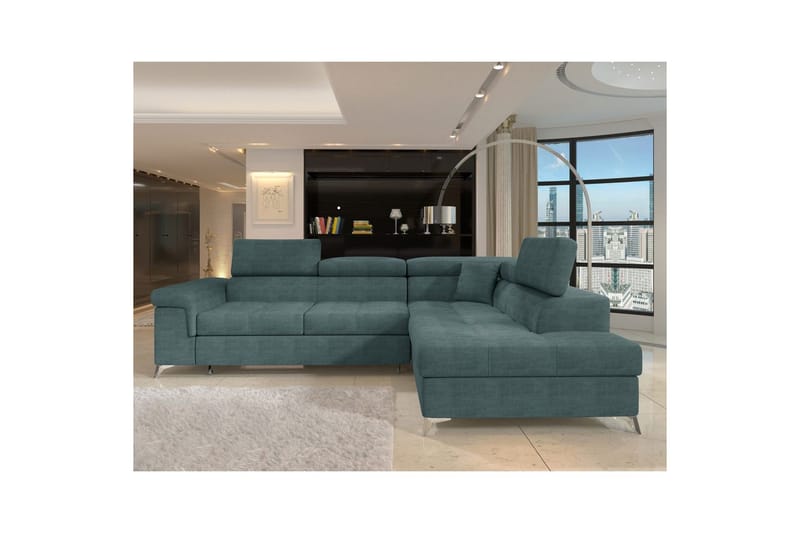 Hörnsoffa Eltap Eridano 275x202x88 cm - Manhattan 38, Grön, Höger - Möbler - Soffa - Bäddsoffa
