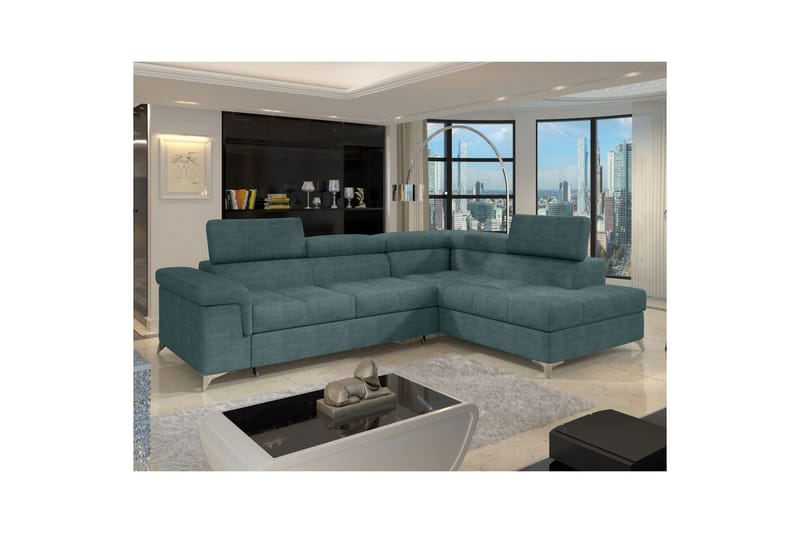 Hörnsoffa Eltap Eridano 275x202x88 cm - Manhattan 38, Grön, Höger - Möbler - Soffa - Bäddsoffa