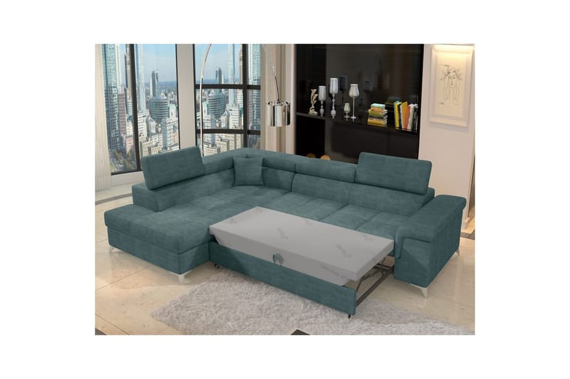 Hörnsoffa Eltap Eridano 275x202x88 cm - Manhattan 38, Grön, Vänster - Möbler - Soffa - Bäddsoffa