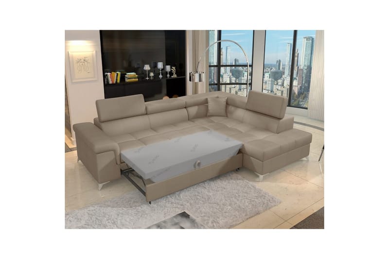 Hörnsoffa Eltap Eridano 275x202x88 cm - Monolith 09, Mörkbeige, Höger - Möbler - Soffa - Bäddsoffa