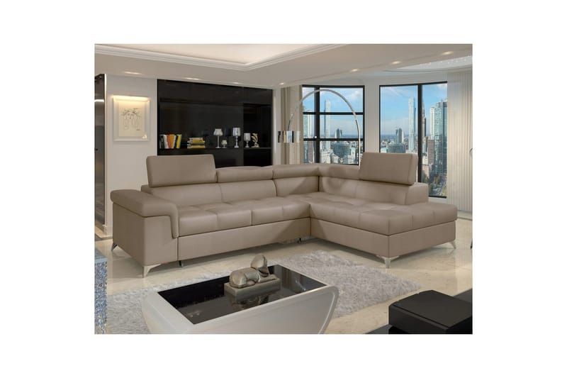 Hörnsoffa Eltap Eridano 275x202x88 cm - Monolith 09, Mörkbeige, Höger - Möbler - Soffa - Bäddsoffa