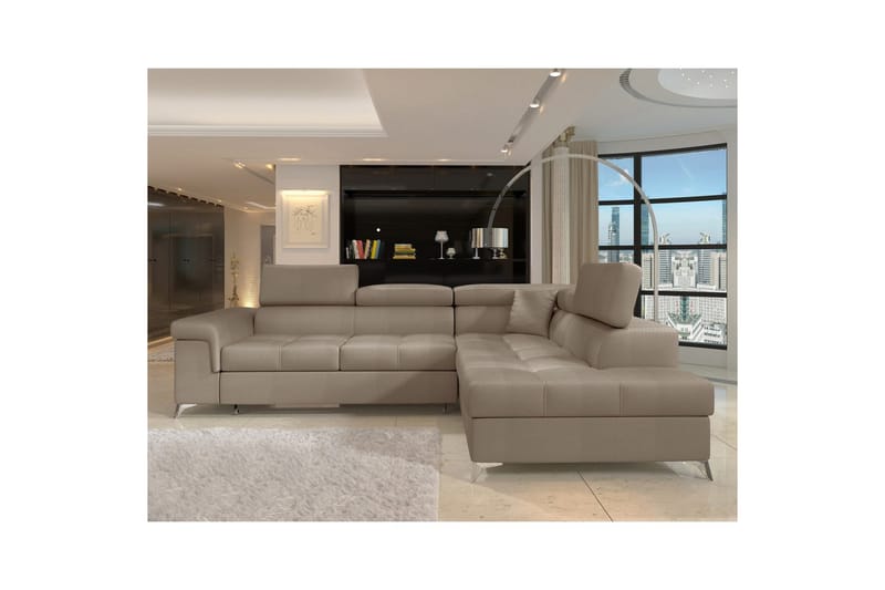Hörnsoffa Eltap Eridano 275x202x88 cm - Monolith 09, Mörkbeige, Höger - Möbler - Soffa - Bäddsoffa