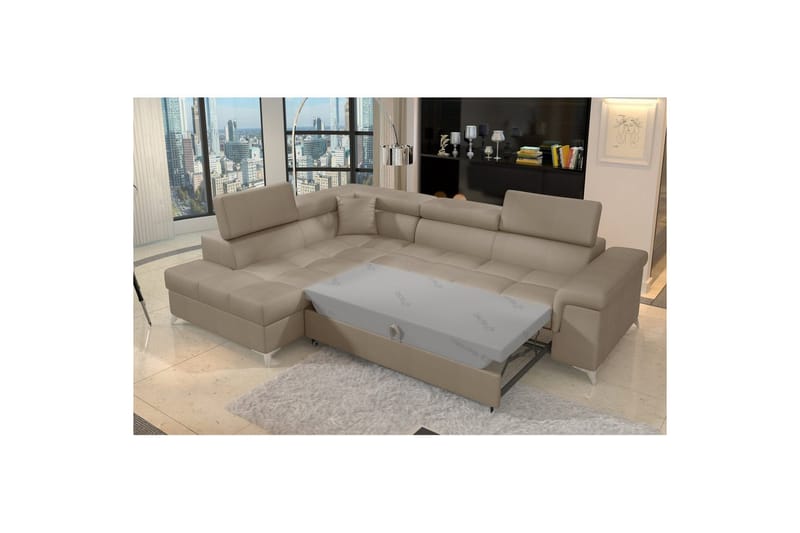 Hörnsoffa Eltap Eridano 275x202x88 cm - Monolith 09, Mörkbeige, Vänster - Möbler - Soffa - Bäddsoffa