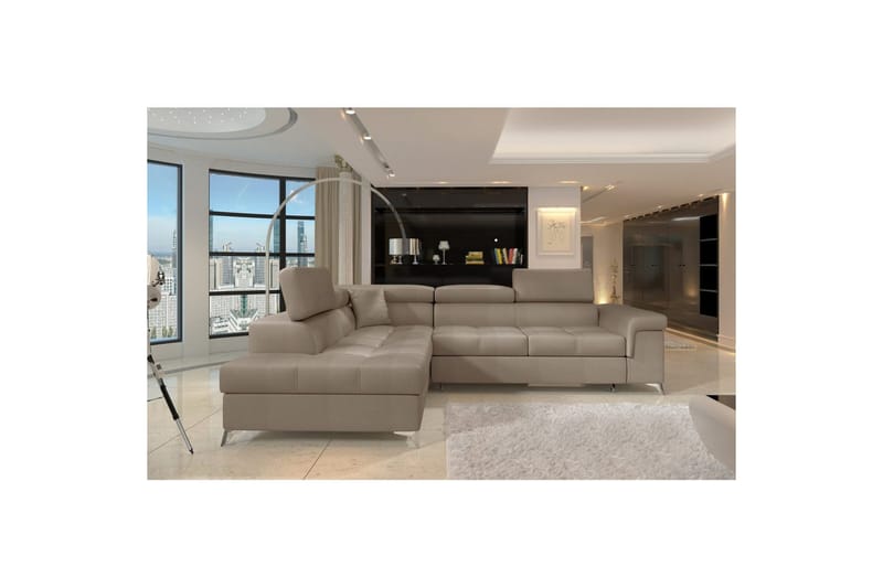 Hörnsoffa Eltap Eridano 275x202x88 cm - Monolith 09, Mörkbeige, Vänster - Möbler - Soffa - Bäddsoffa