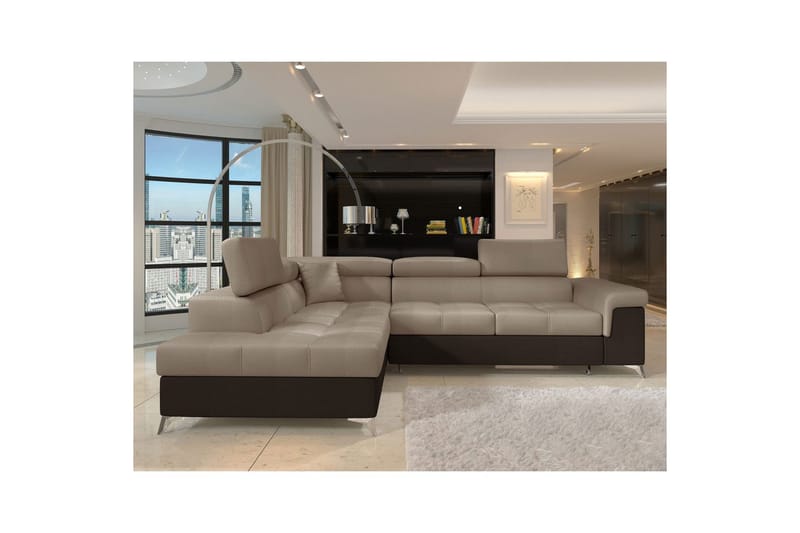 Hörnsoffa Eltap Eridano 275x202x88 cm - Monolith 09, Monolith 29, Mörkbeige, Brun, Höger - Möbler - Soffa - Bäddsoffa