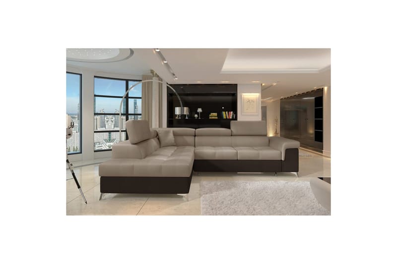 Hörnsoffa Eltap Eridano 275x202x88 cm - Monolith 09, Monolith 29, Mörkbeige, Brun, Vänster - Möbler - Soffa - Bäddsoffa