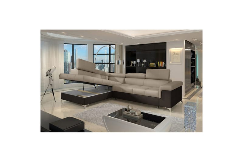 Hörnsoffa Eltap Eridano 275x202x88 cm - Monolith 09, Monolith 29, Mörkbeige, Brun, Vänster - Möbler - Soffa - Bäddsoffa