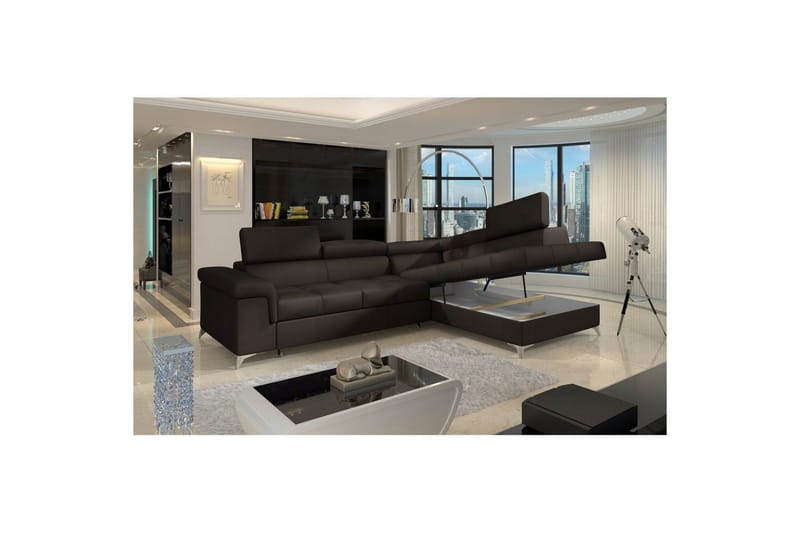 Hörnsoffa Eltap Eridano 275x202x88 cm - Monolith 29, Mörkbrun, Höger - Möbler - Soffa - Bäddsoffa
