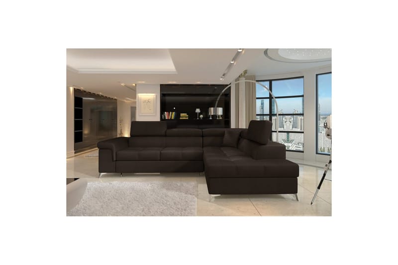 Hörnsoffa Eltap Eridano 275x202x88 cm - Monolith 29, Mörkbrun, Höger - Möbler - Soffa - Bäddsoffa