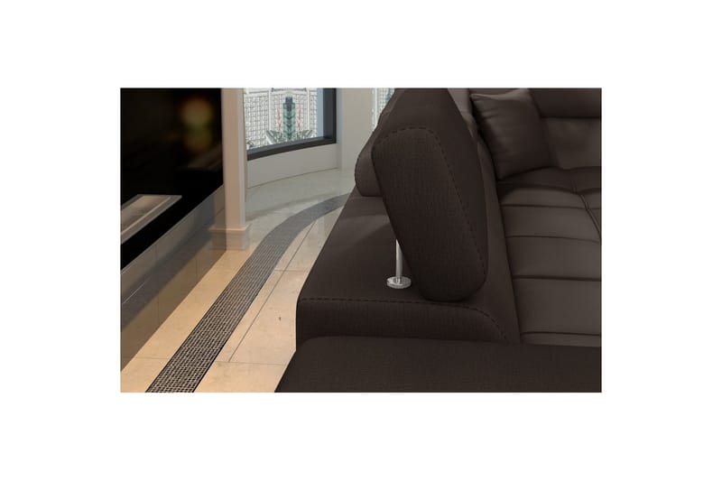 Hörnsoffa Eltap Eridano 275x202x88 cm - Monolith 29, Mörkbrun, Höger - Möbler - Soffa - Bäddsoffa