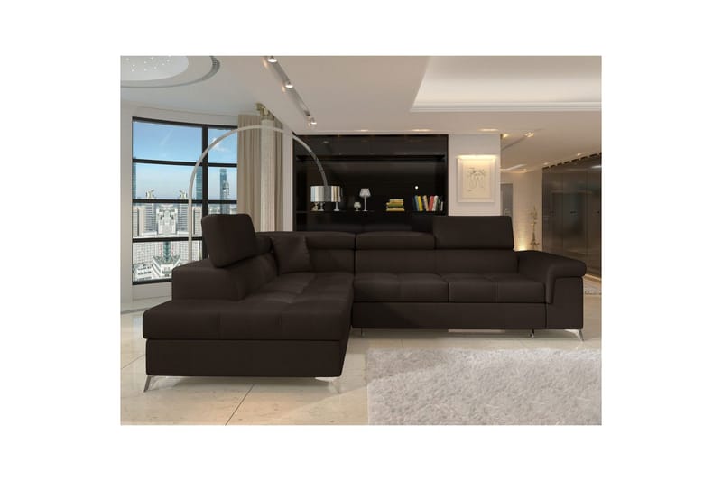 Hörnsoffa Eltap Eridano 275x202x88 cm - Monolith 29, Mörkbrun, Vänster - Möbler - Soffa - Bäddsoffa