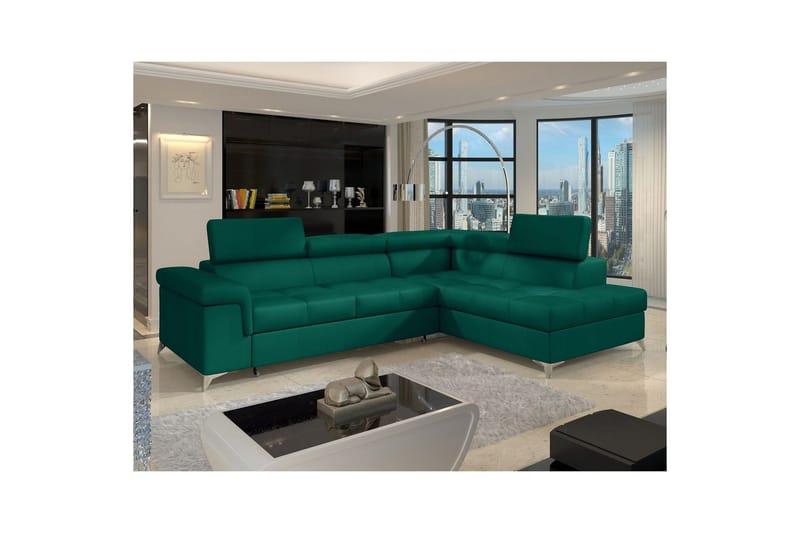 Hörnsoffa Eltap Eridano 275x202x88 cm - Monolith 37, Grön, Höger - Möbler - Soffa - Bäddsoffa