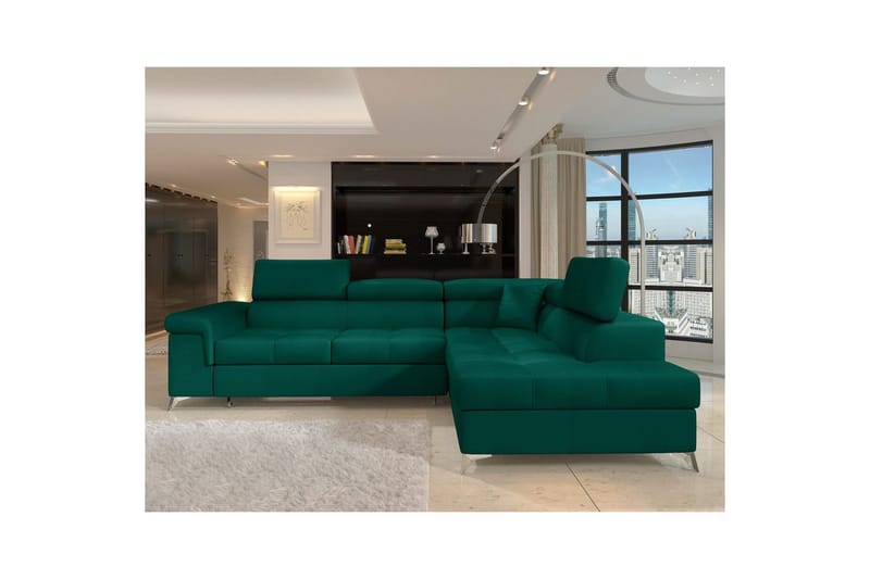 Hörnsoffa Eltap Eridano 275x202x88 cm - Monolith 37, Grön, Höger - Möbler - Soffa - Bäddsoffa