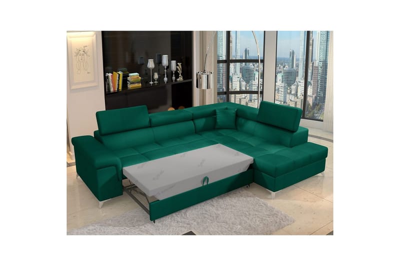 Hörnsoffa Eltap Eridano 275x202x88 cm - Monolith 37, Grön, Höger - Möbler - Soffa - Bäddsoffa