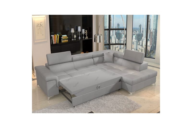 Hörnsoffa Eltap Eridano 275x202x88 cm - Monolith 84, Ljusgrå, Höger - Möbler - Soffa - Bäddsoffa