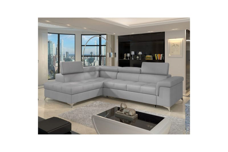 Hörnsoffa Eltap Eridano 275x202x88 cm - Monolith 84, Ljusgrå, Vänster - Möbler - Soffa - Bäddsoffa