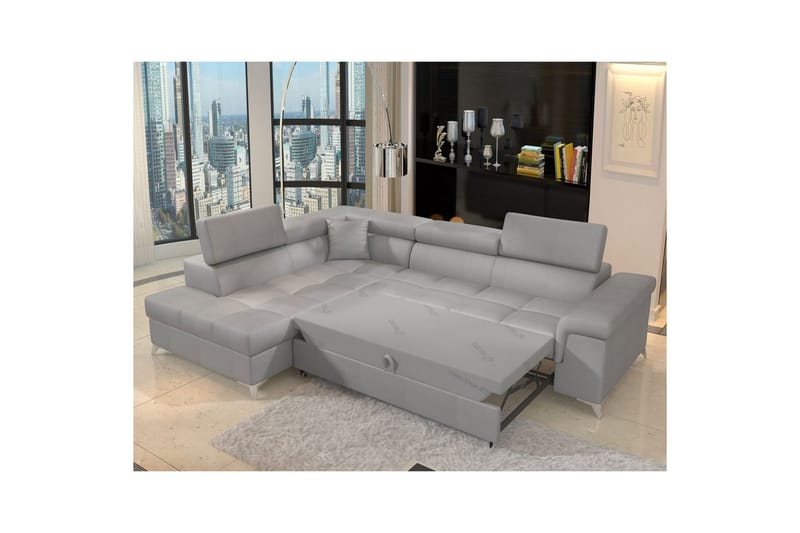 Hörnsoffa Eltap Eridano 275x202x88 cm - Monolith 84, Ljusgrå, Vänster - Möbler - Soffa - Bäddsoffa