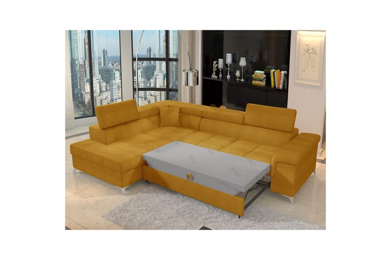Hörnsoffa Eltap Eridano 275x202x88 cm - Omega 68, Gul, Vänster - Möbler - Soffa - Bäddsoffa