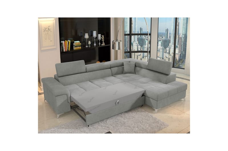 Hörnsoffa Eltap Eridano 275x202x88 cm - Raquel 04 Grå, Höger - Möbler - Soffa - Bäddsoffa